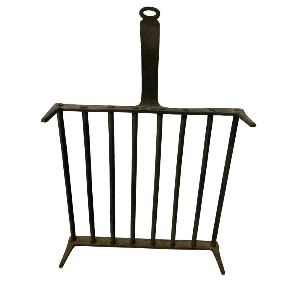 Vintage Cast Iron Fireplace Grate & Scoop Primitive Rustic Kitchen Tools Crafted - Picture 8 of 14